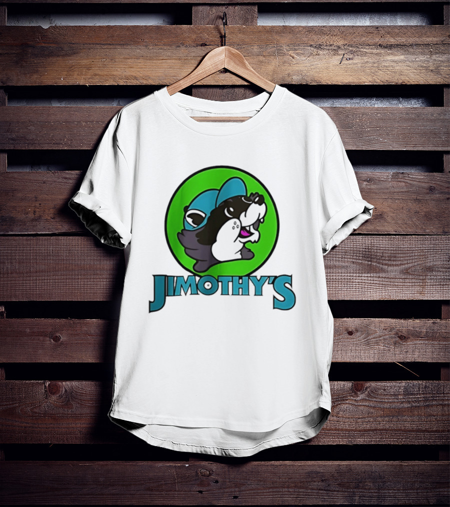 Jimothy's Cartoon Hat Character In Green Circle T-Shirt