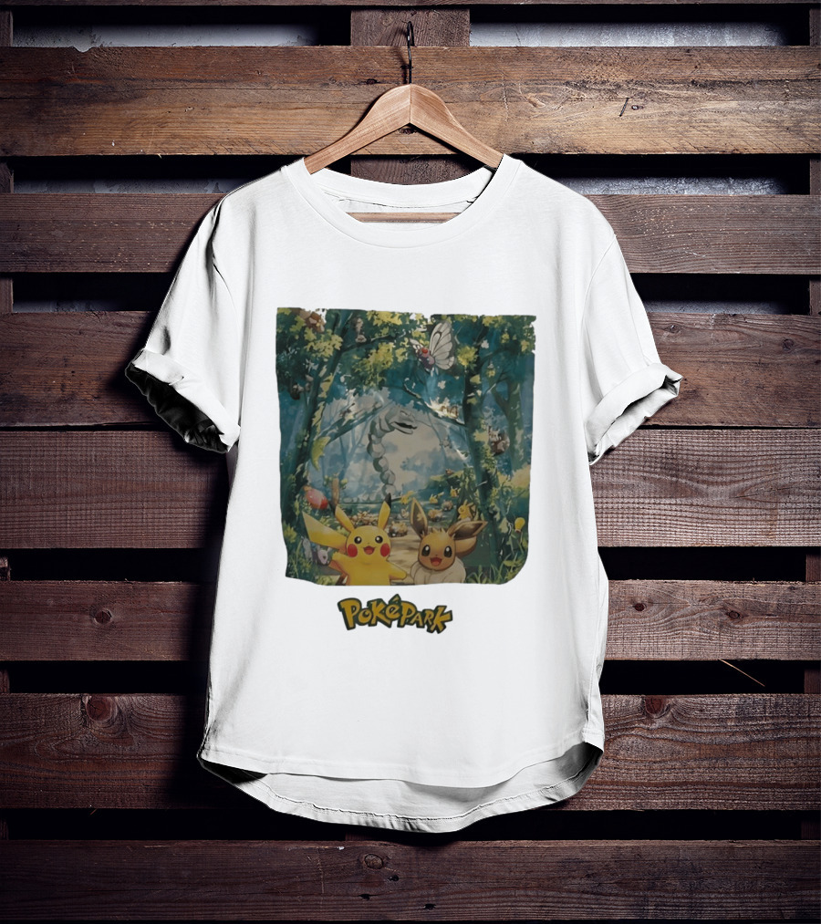 Pikachu Eevee PokéPark Kanto Forest Onix Butterfree Scene T-Shirt