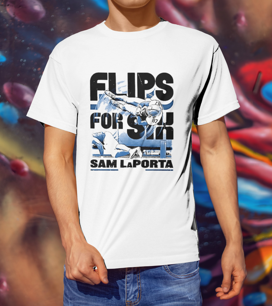Sam Laporta Flips For Six Detroit Football T-Shirt