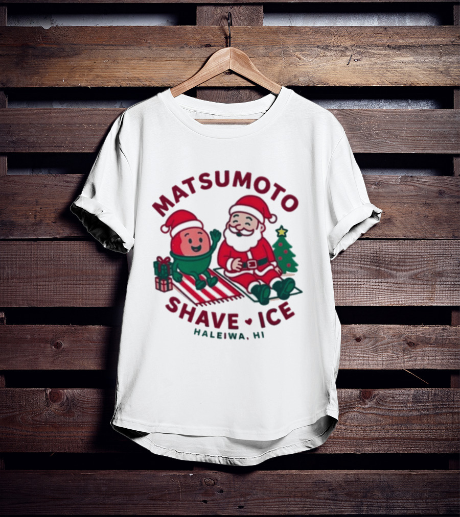 Matsumoto Shave Ice Christmas Haleiwa HI Santa Holiday 2025 T-Shirt