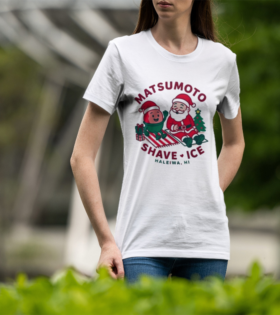 Matsumoto Shave Ice Christmas Haleiwa HI Santa Holiday 2025 T-Shirt