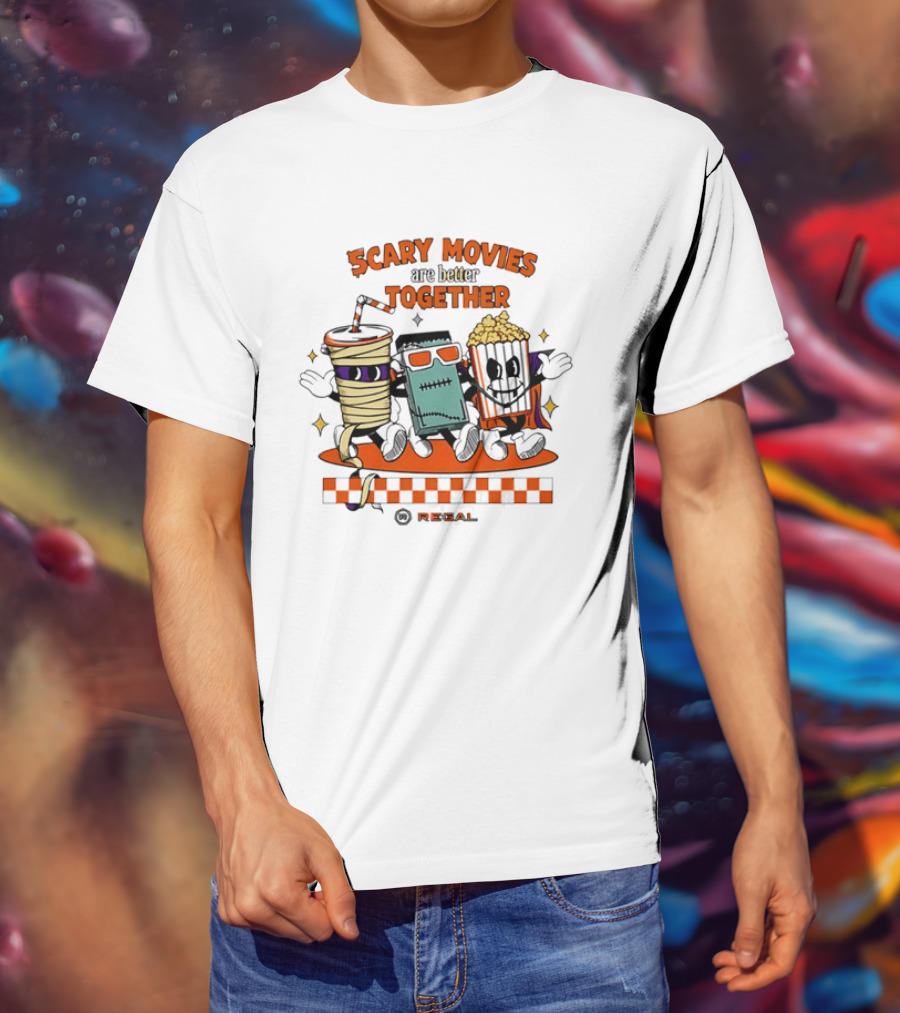 Scary Movies Are Better Together Halloween Snack Monsters Regal T-Shirt