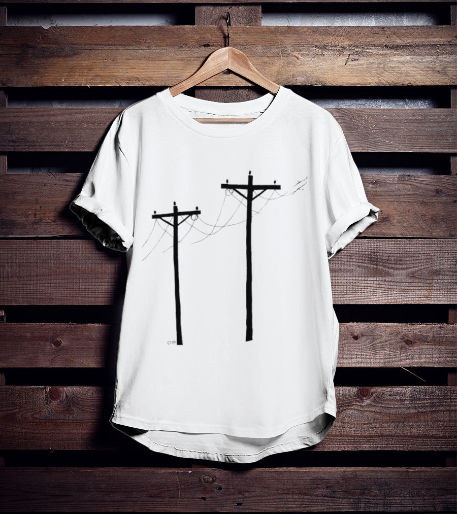 Electric Utility Power Poles 125 Kv With Soft Print T-Shirt