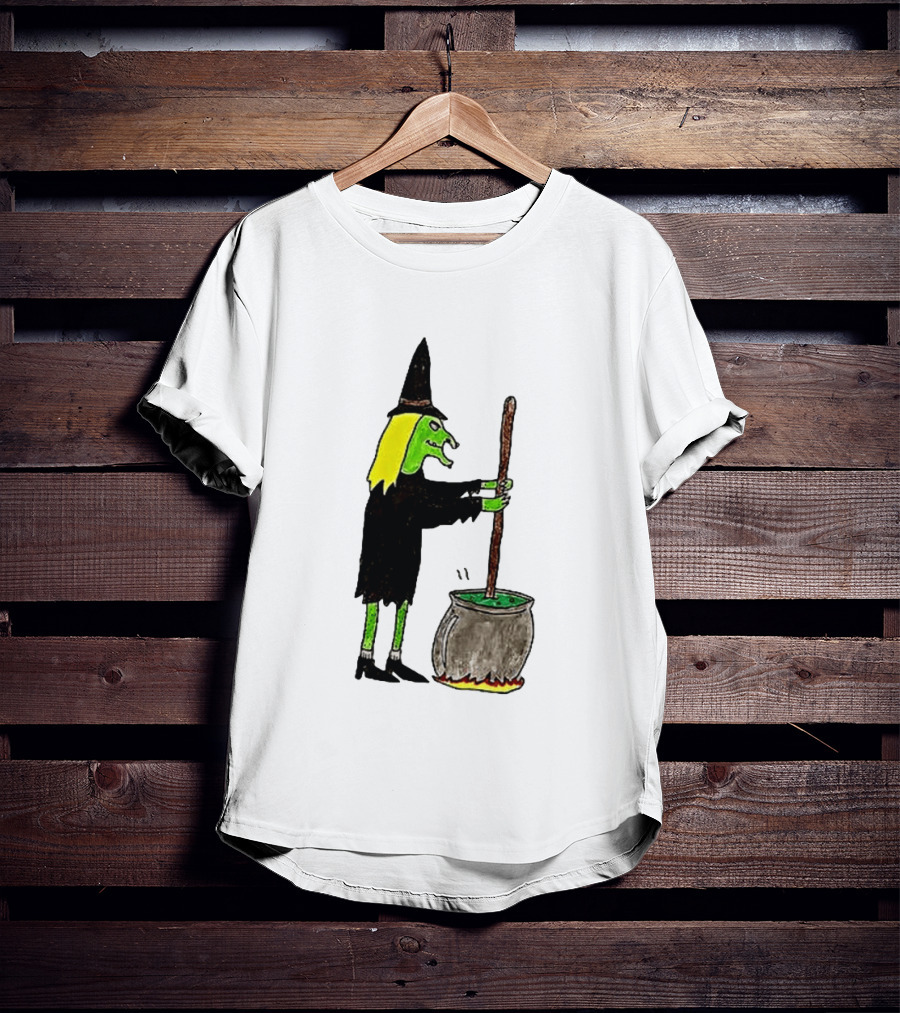 Witch Stirring Cauldron Soup Season Halloween Magic T-Shirt