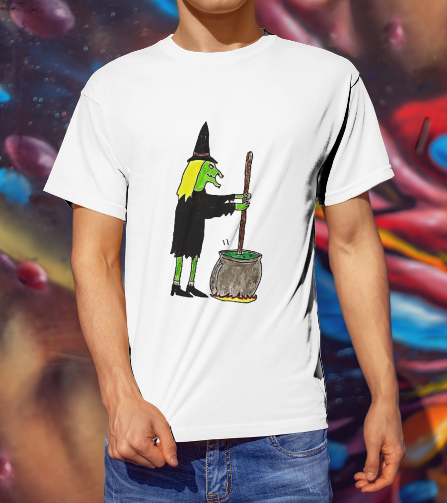 Witch Stirring Cauldron Soup Season Halloween Magic T-Shirt