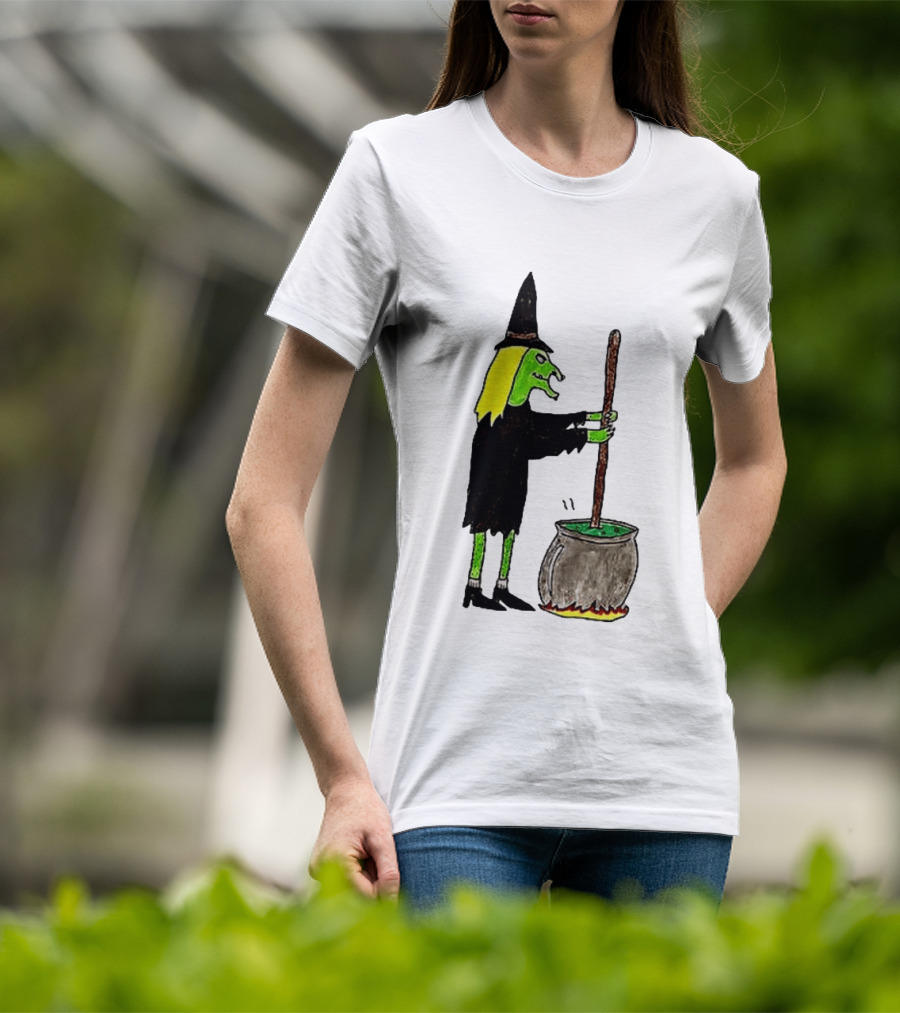 Witch Stirring Cauldron Soup Season Halloween Magic T-Shirt