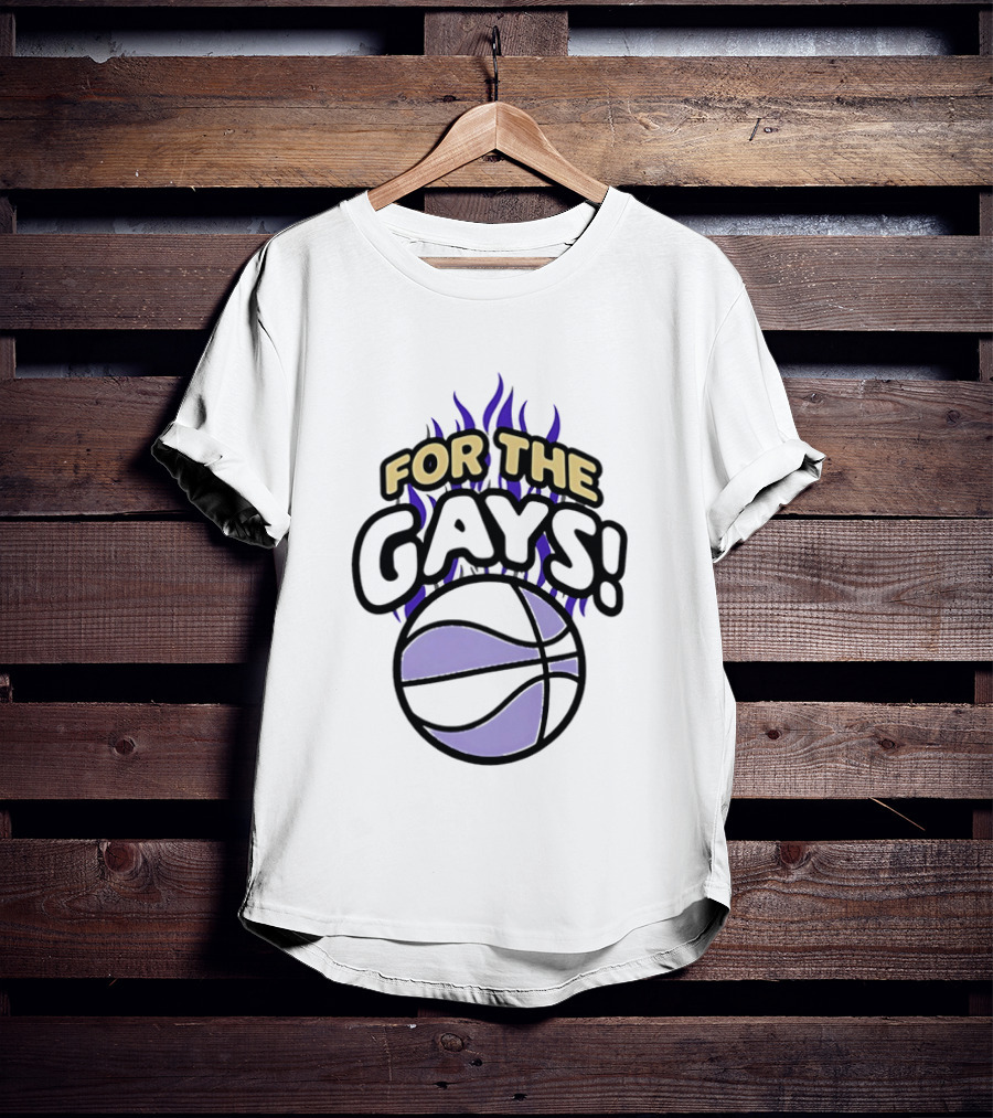 For The Gays Basketball Pride Equality With Flaming Basketball T-Shirt