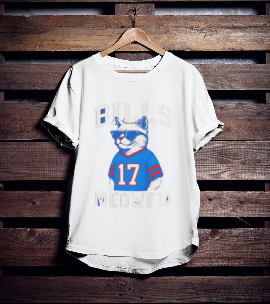 Bills Meowfia Cat 17 Jersey Buffalo Fan Football Sports T-Shirt