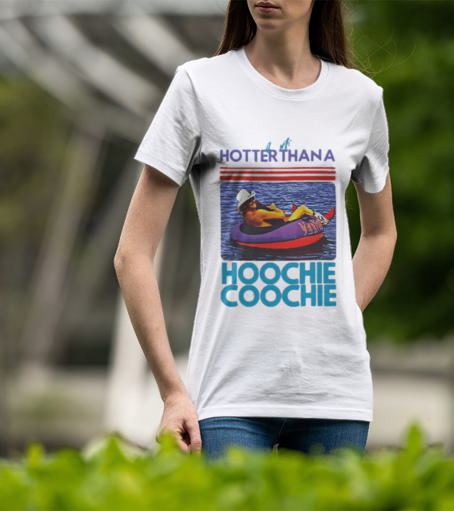 Hotter Than A Hoochie Coochie Lake Float Cowboy Hat T-Shirt
