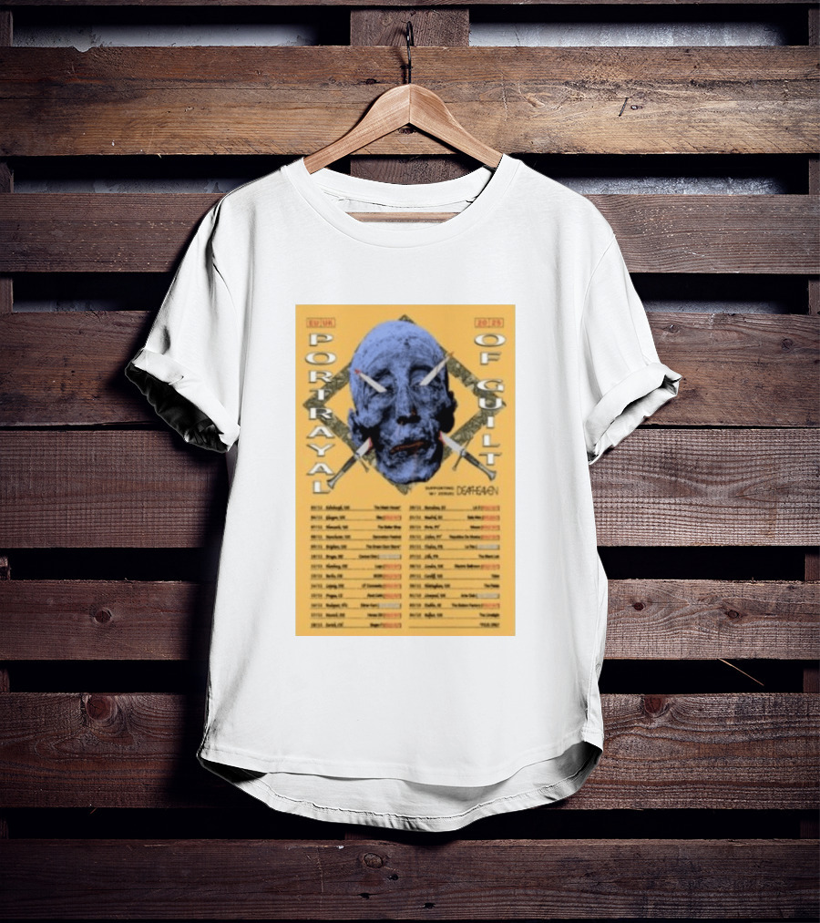 Portrayal Of Guilt Europe Tour 2025 Featuring Deafheaven Dates And Locations T-Shirt