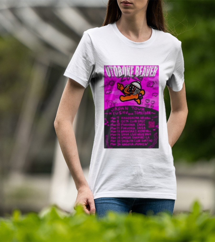 Otoboke Beaver Japan Tour 2026 Kyushu Tomiehan Kagoshima Oita Fukuoka Nagasaki Saga Umeda Shibuya Nagoya T-Shirt
