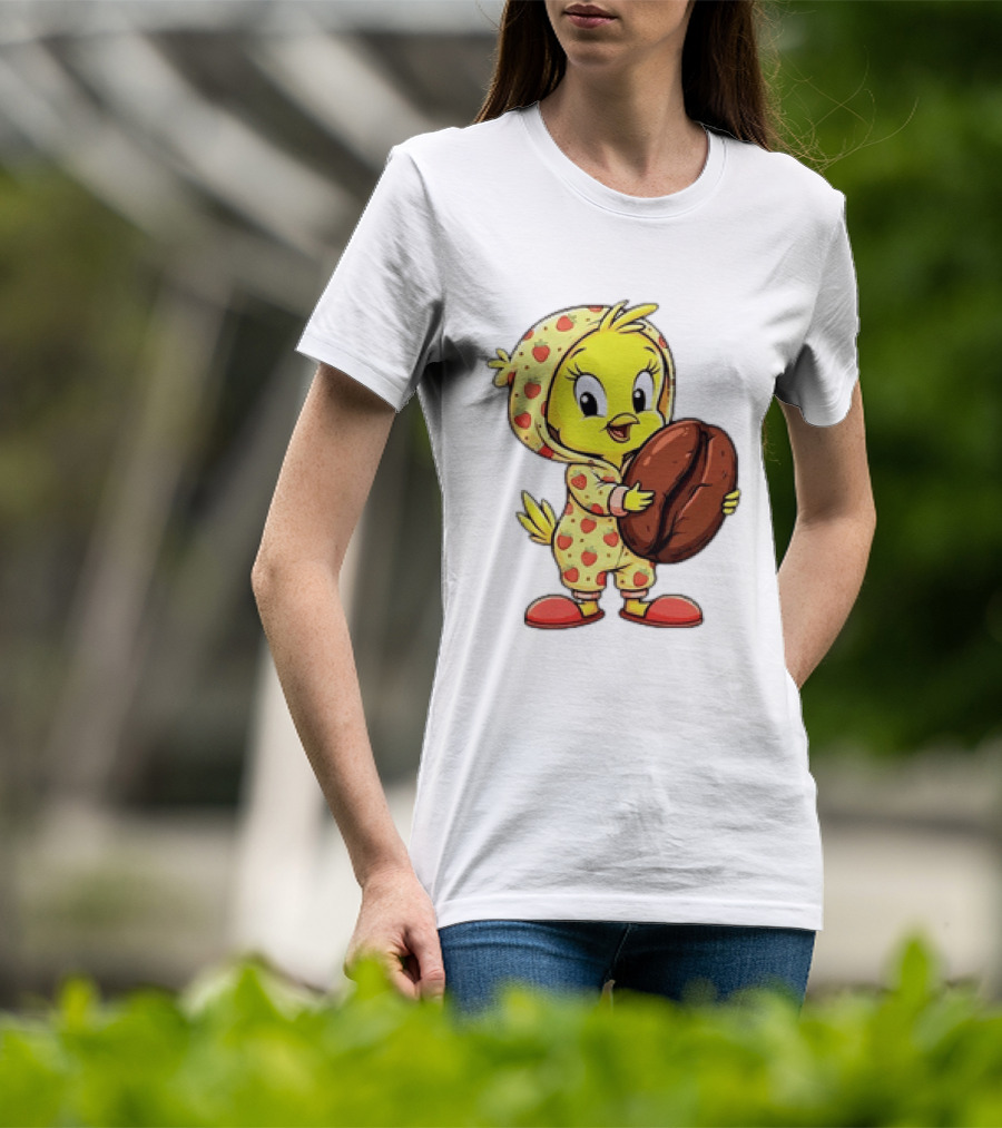 Tweety Coffee I Haven't Lost My Mind Half Of It Just Wandered Off Pajamas With Strawberry Onesie And Coffee Bean T-Shirt