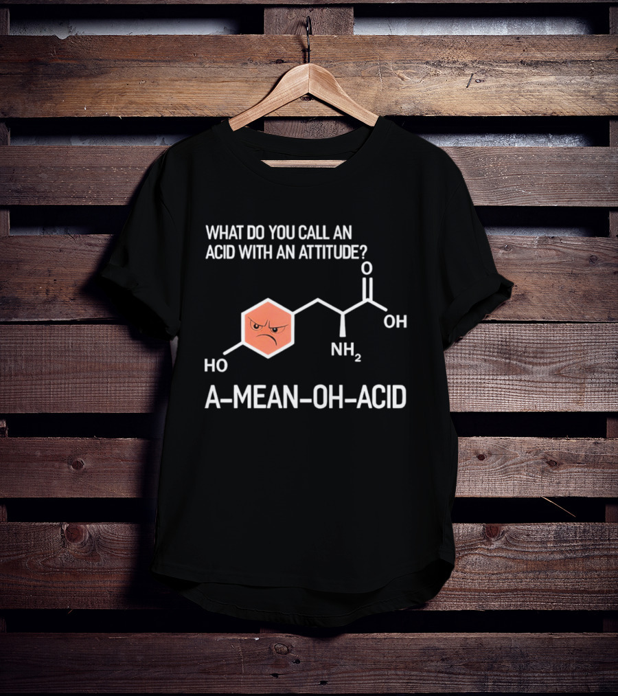What Do You Call An Acid With An Attitude A Mean Oh Acid Chemistry Pun T-Shirt