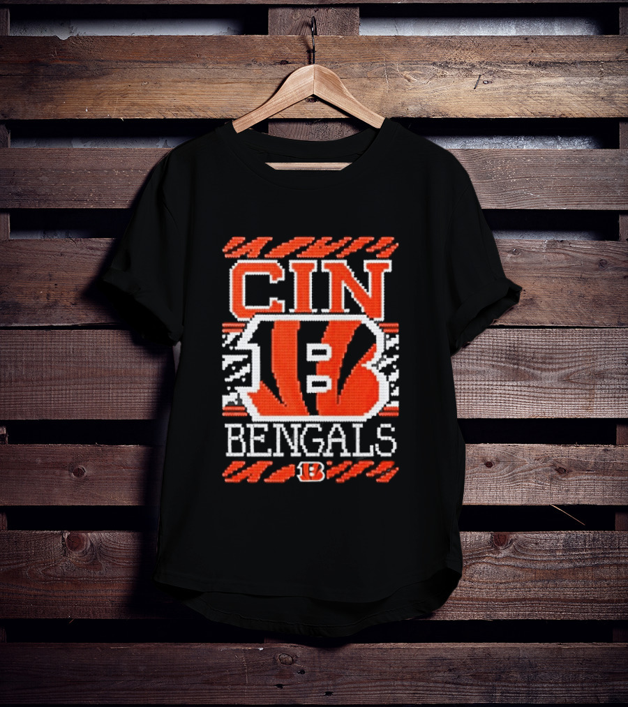 Classic Cincinnati Bengals Holiday Ugly Christmas Football Fan CIN B T-Shirt
