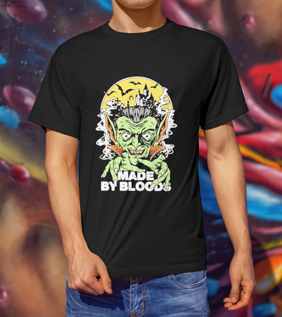 Vampire Halloween Made By Bloods Horror Bats And Haunted Castle T-Shirt