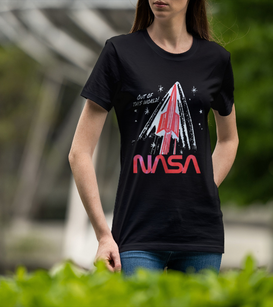 NASA Out Of This World Distressed Rocket Vintage Space Travel T-Shirt