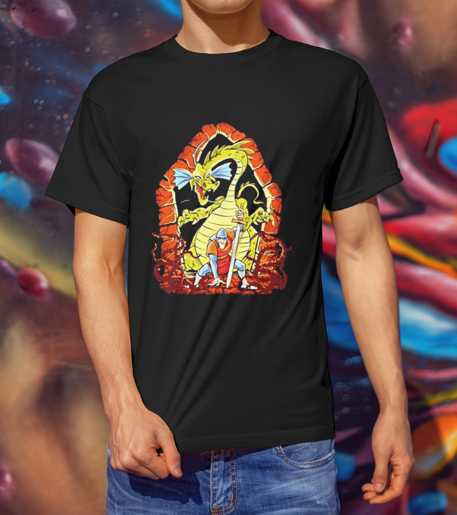 Dirk The Daring Dragon Lair Knights Sword Battle Fantasy Quest Video Game Adventure T-Shirt