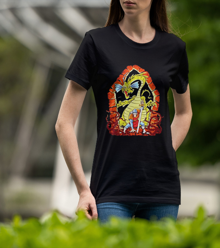 Dirk The Daring Dragon Lair Knights Sword Battle Fantasy Quest Video Game Adventure T-Shirt