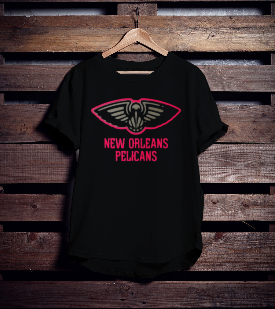 New Orleans Pelicans Highlight Reel Red Outline Basketball Team T-Shirt