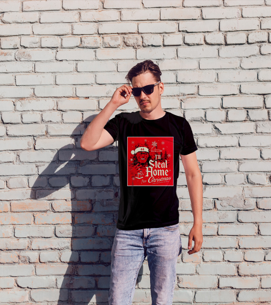 Elly De La Cruz Cincinnati Reds 44 I'll Steal Home For Christmas T-Shirt