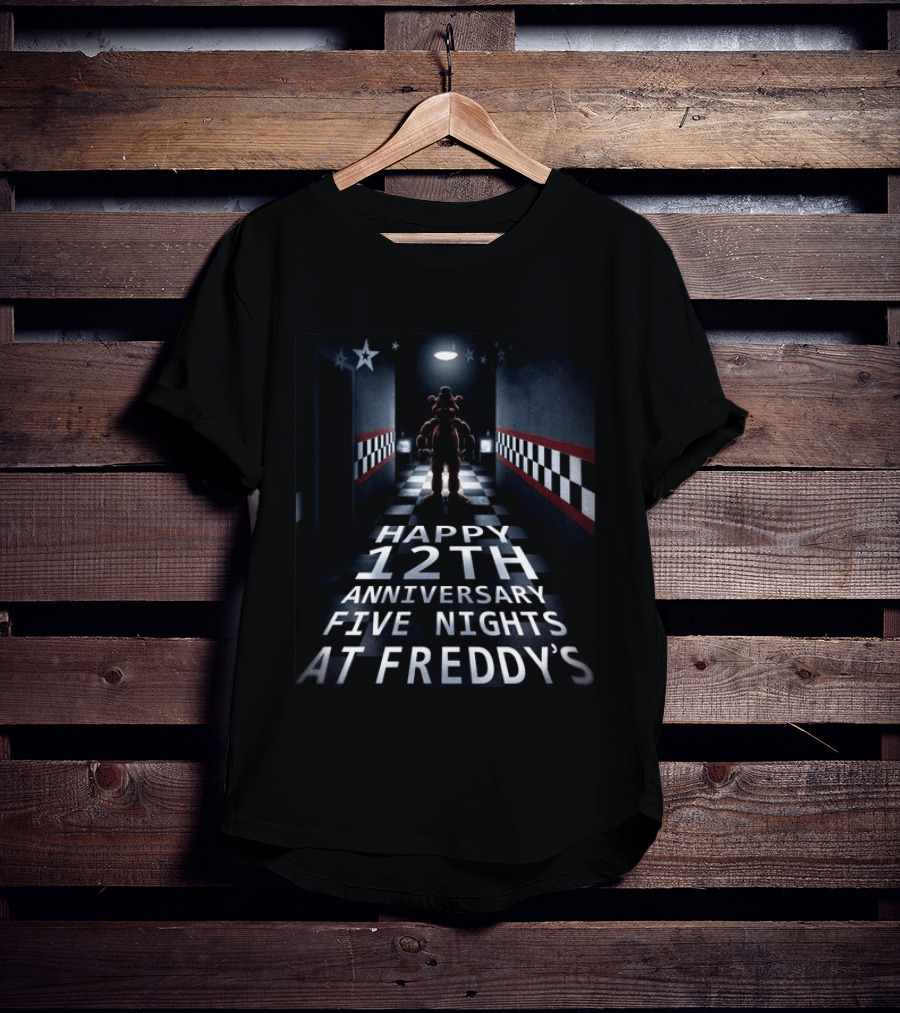 Five Nights At Freddy's Freddy Fazbear Happy 12th Anniversary Celebration T-Shirt