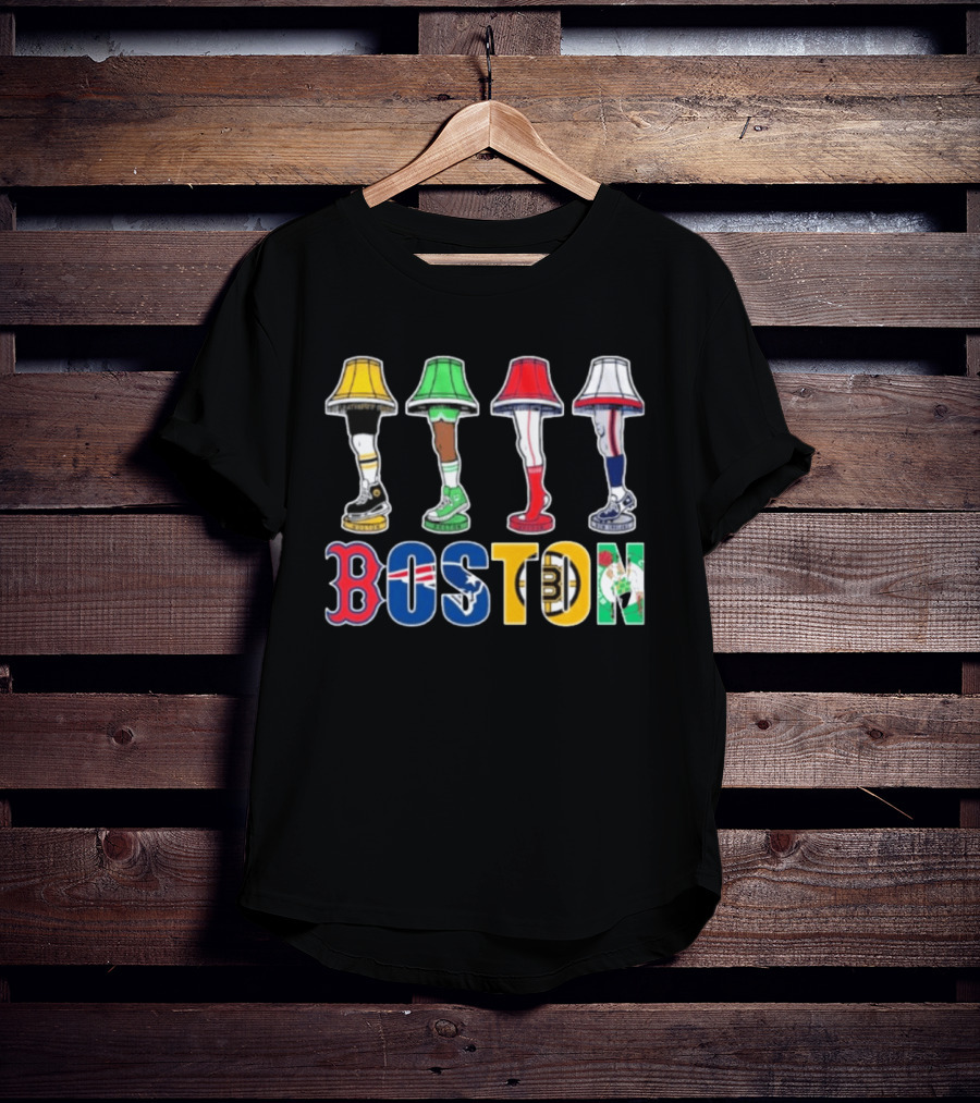 Original Boston Sports Teams Legs Lamp Parody 2025 Fenway Celtics Patriots Bruins Red Sox T-Shirt