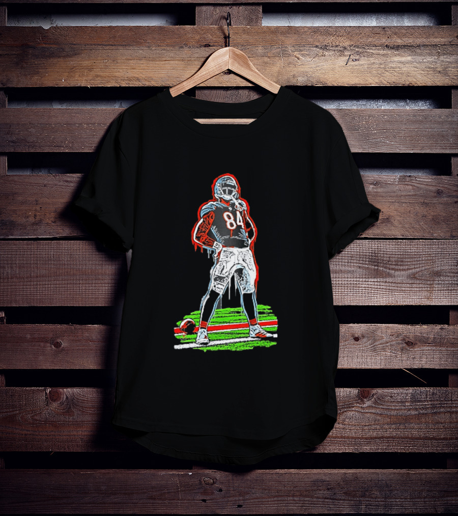 Original Colston Loveland Chicago Bears 84 Football Arms Akimbo Celly Graffiti T-Shirt
