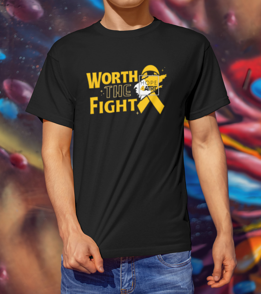 Worth The Fight Hope Yellow Ribbon 4 T-Shirt