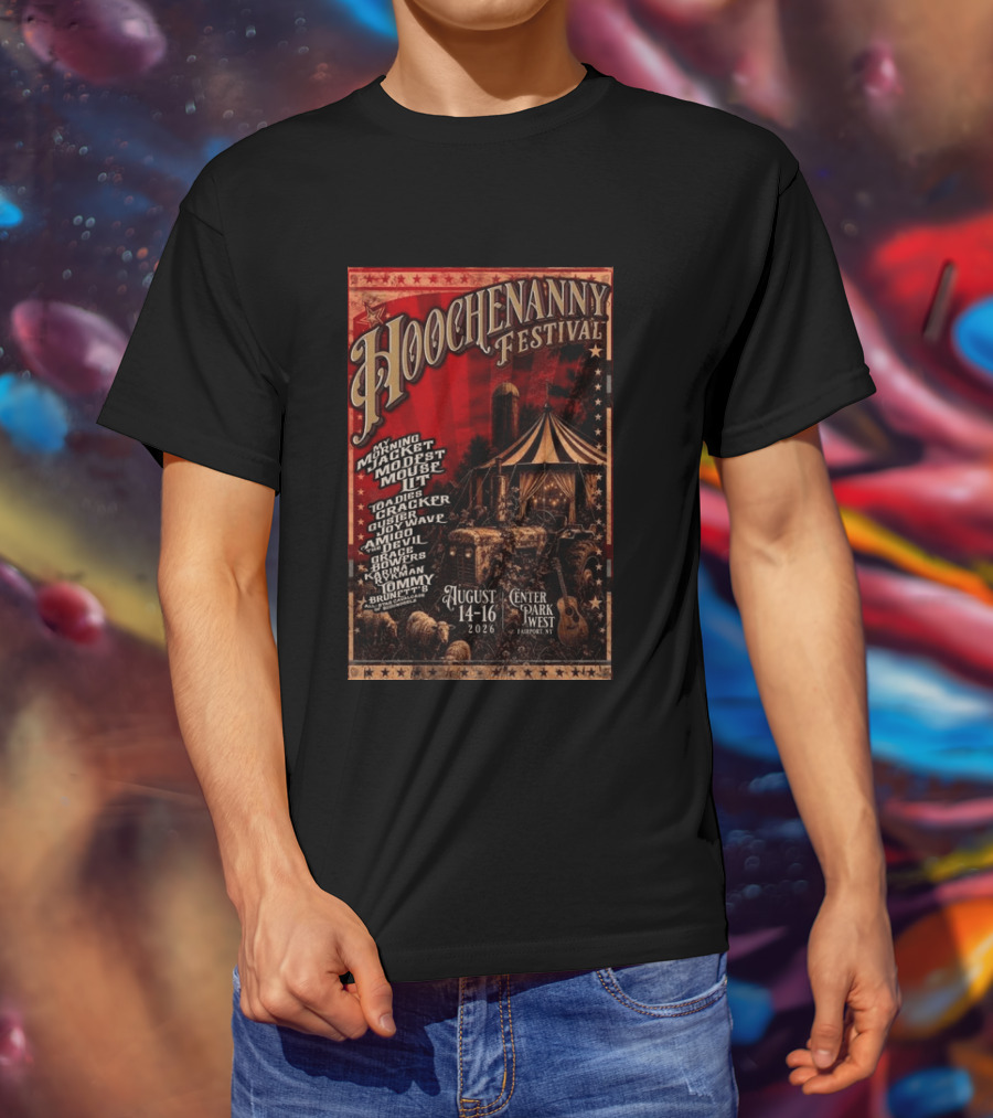 Hoochennany Festival Fairport My Morning Jacket Modest Mouse August 14 16 2026 Center Park West Lineup T-Shirt