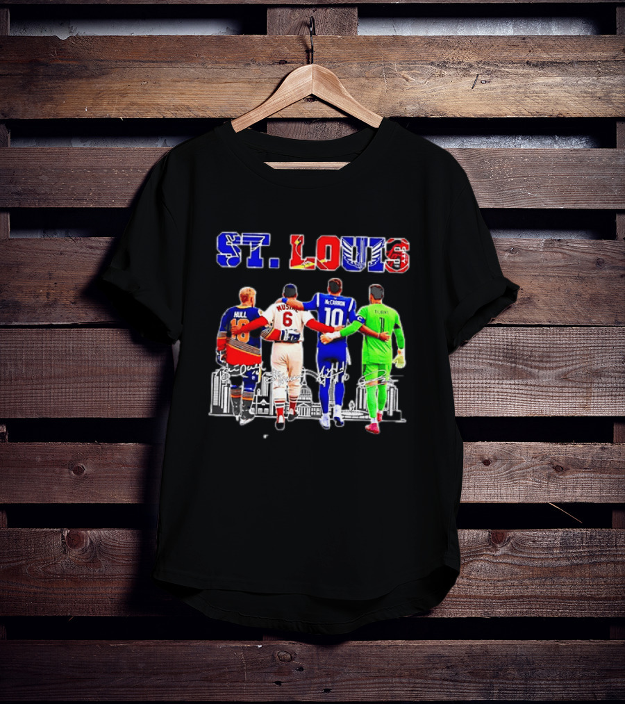 St Louis Hull Musial McCarron Berube Sports Team Players United Iconic City Skyline T-Shirt