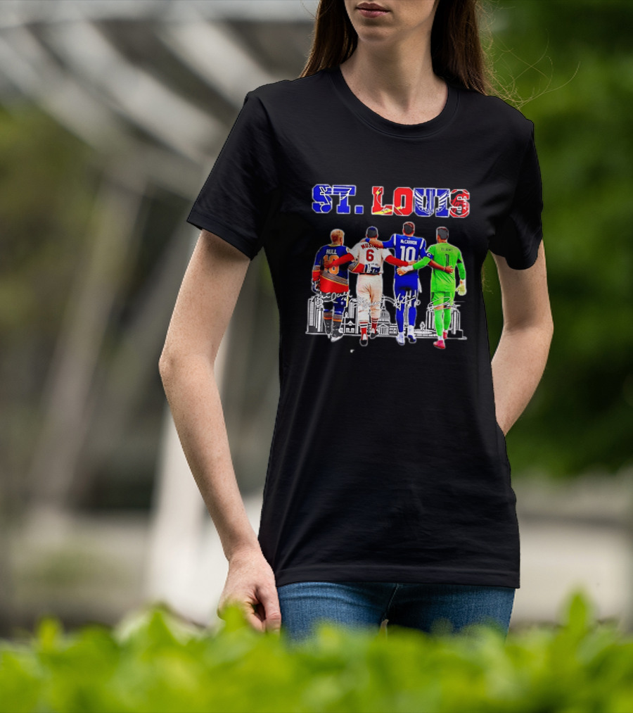 St Louis Hull Musial McCarron Berube Sports Team Players United Iconic City Skyline T-Shirt