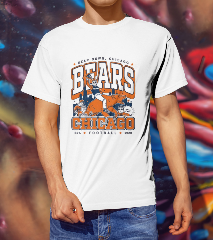 Bear Down Chicago Bears Football Est 1920 Skyline T-Shirt