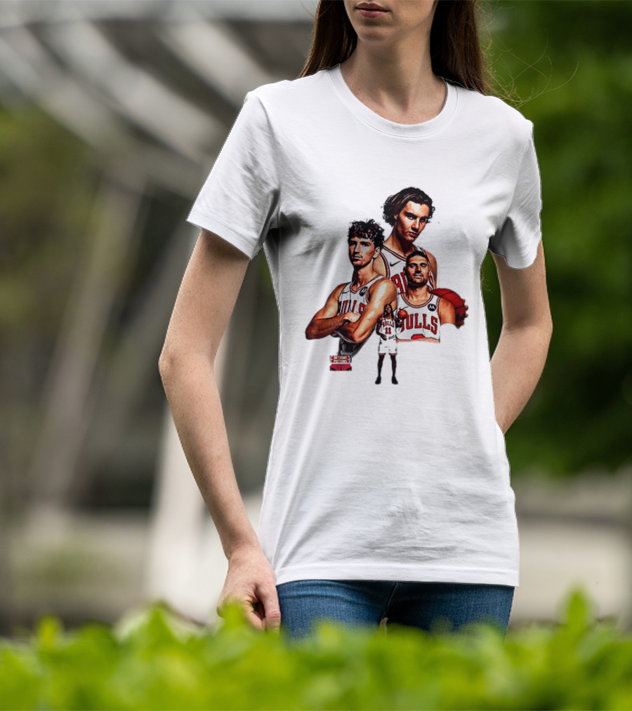 Classic Chicago Bulls NBA 2025 Season Opener Players Montage T-Shirt
