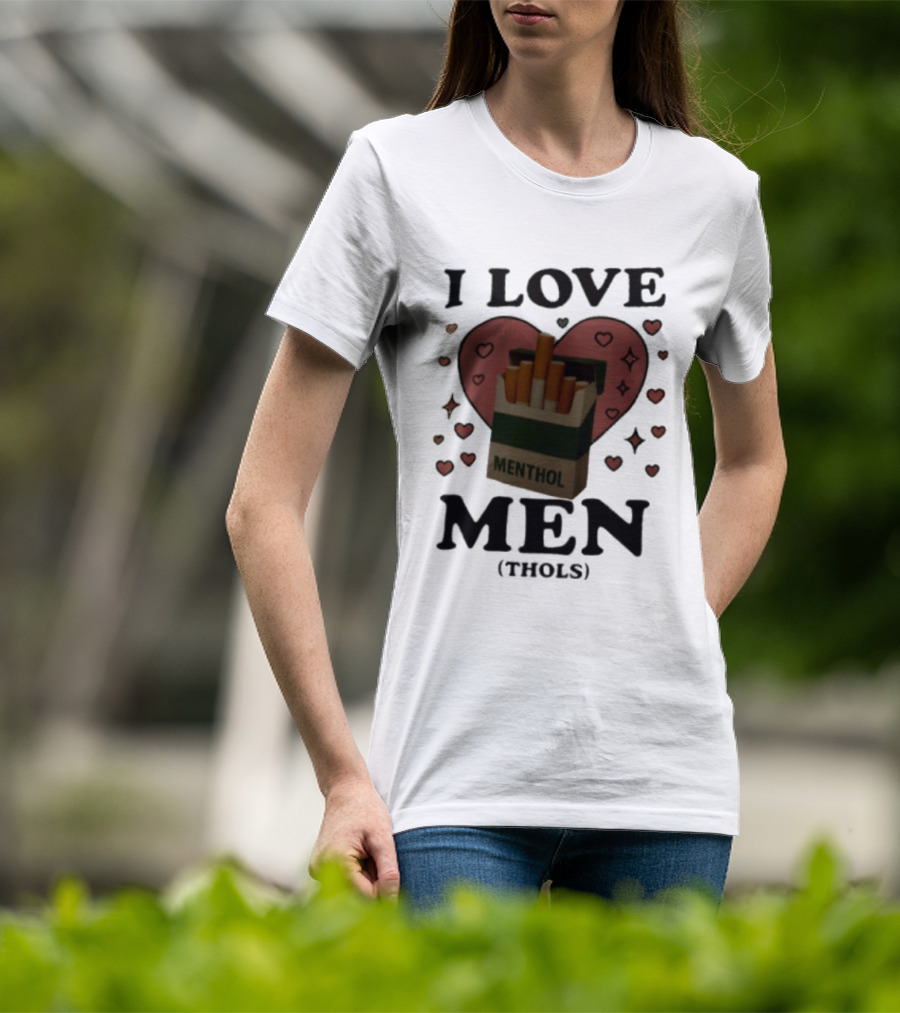 I Love Menthol Cigarettes Heart Cartoon Pack T-Shirt