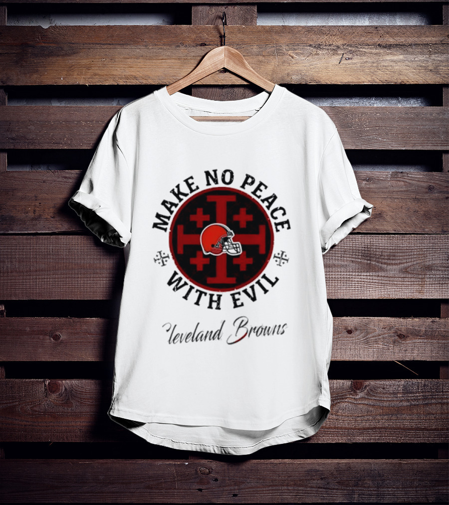 Cleveland Browns Make No Peace With Evil Red Cross Helmet T-Shirt
