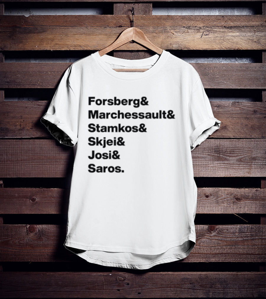 Forsberg Marchessault Stamkos Skjei Josi Saros Roster Names T-Shirt