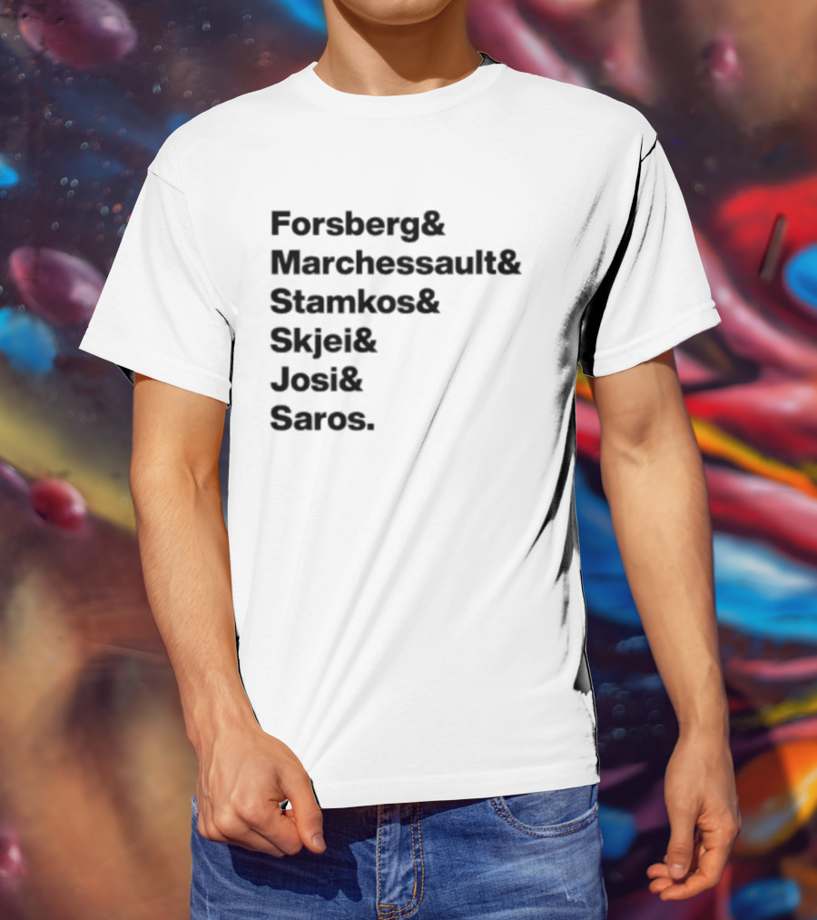 Forsberg Marchessault Stamkos Skjei Josi Saros Roster Names T-Shirt