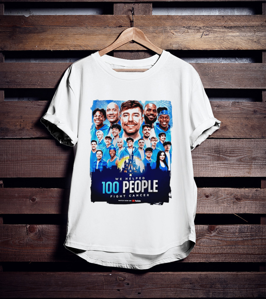 Mrbeast We Helped 100 People Fight Cancer YouTube Video Collaboration T-Shirt