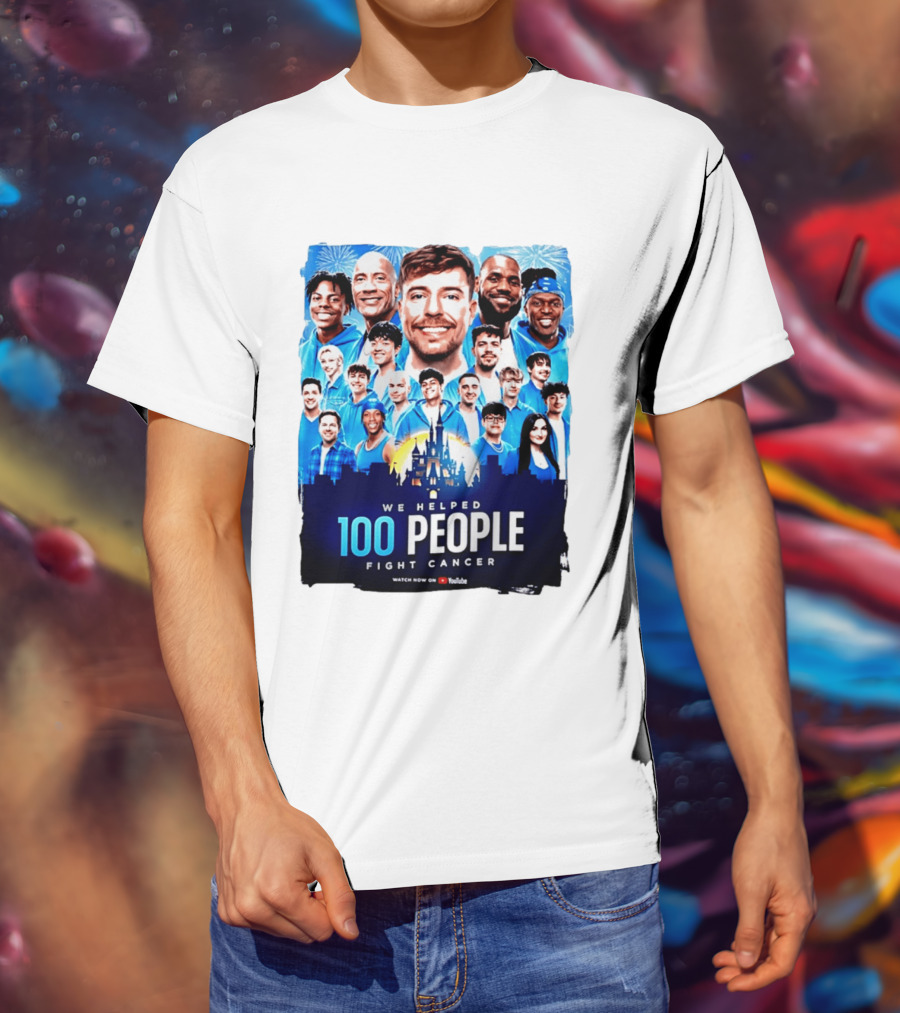 Mrbeast We Helped 100 People Fight Cancer YouTube Video Collaboration T-Shirt