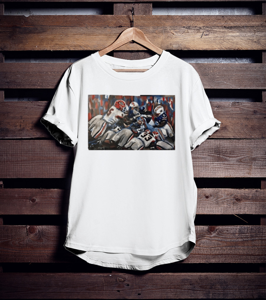 Georgia Bulldogs Auburn Tigers College Football Rivalry Game Day Action T-Shirt