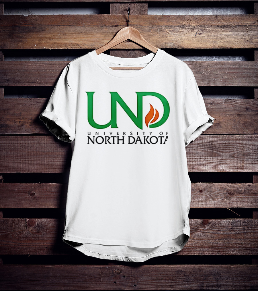 North Dakota Fighting Hawks Patriot USA Flag Charlie Kirk T-Shirt