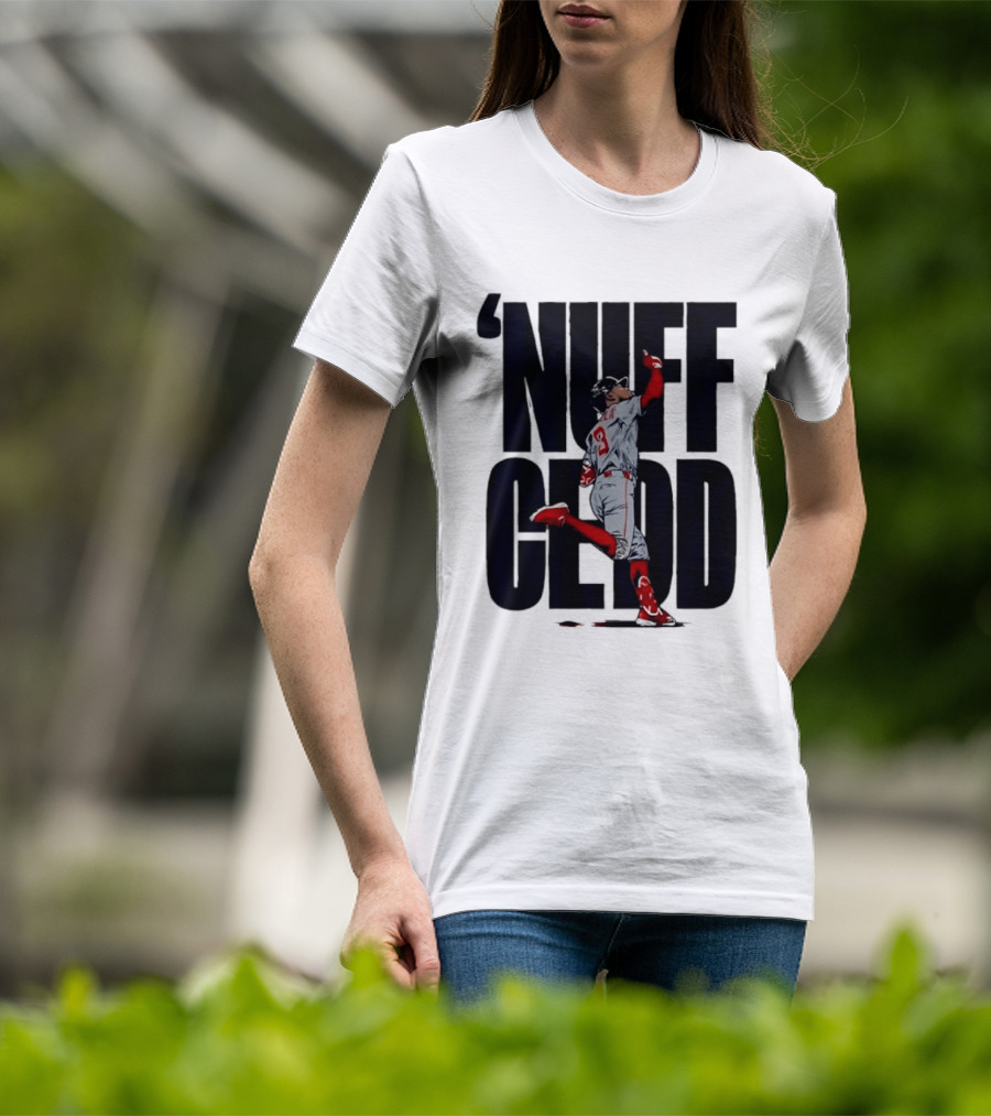 Nuff Cedd Baseball Player Number 9 Running Bases Pointing Up T-Shirt