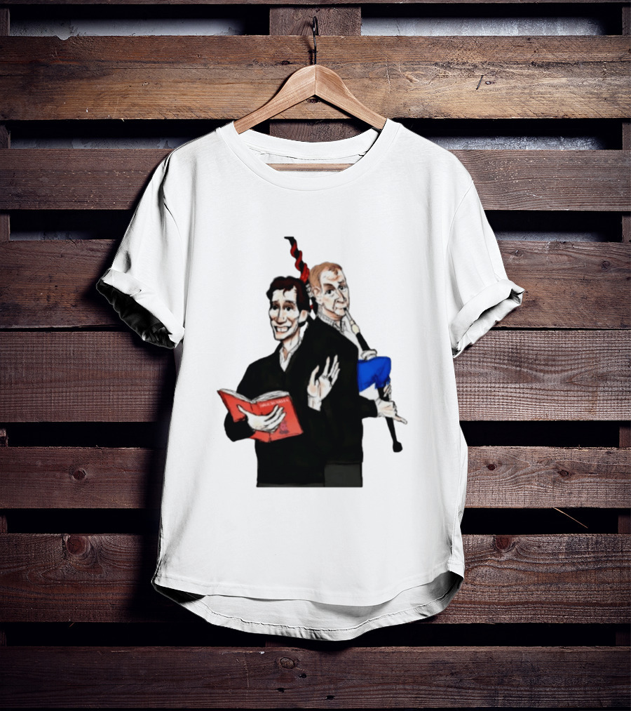 The Rest Is Politics Rory Stewart Red Book Talking Figure Cartoon T-Shirt