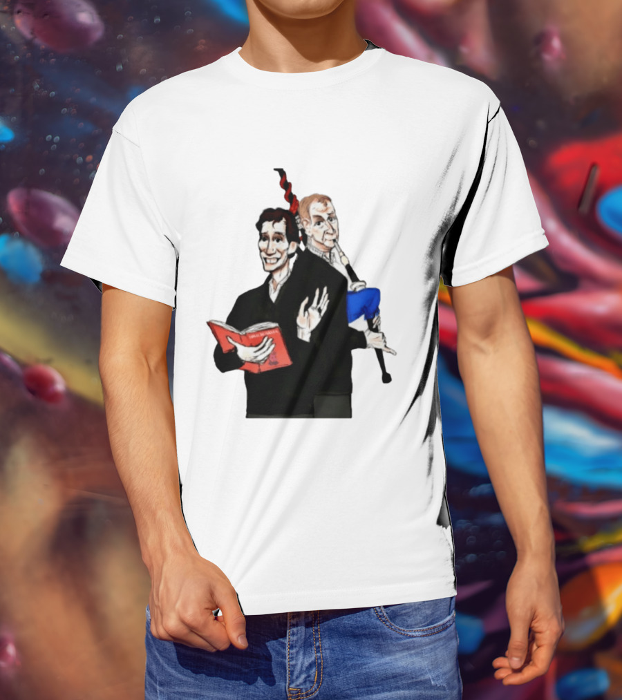 The Rest Is Politics Rory Stewart Red Book Talking Figure Cartoon T-Shirt