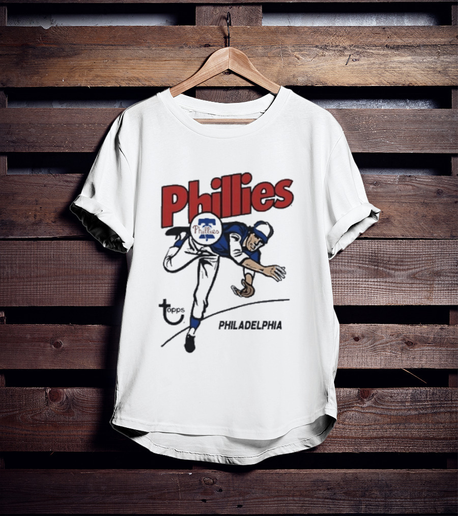 Topps Phillies Philadelphia Baseball Pitcher T-Shirt