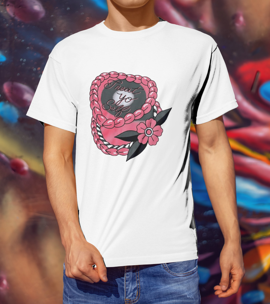 Treat Yo Self Floral Lei Parks And Recreation Pink Flower T-Shirt