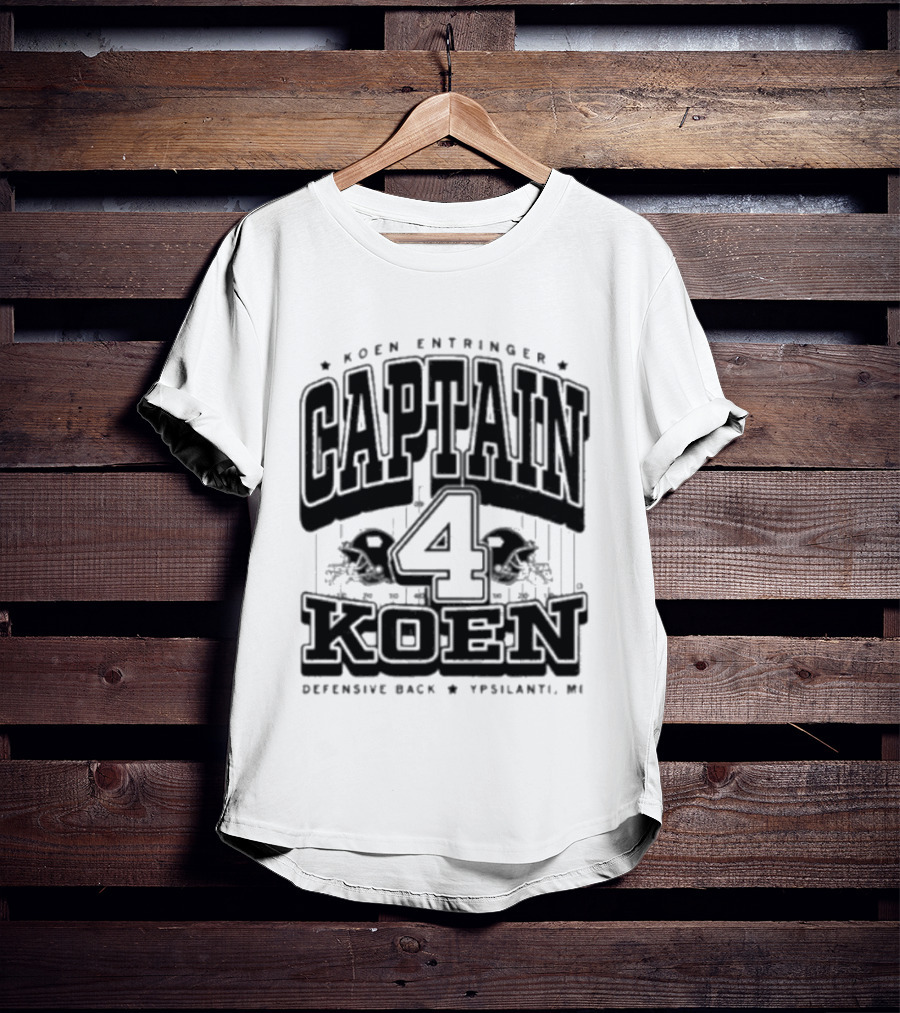 Koen Entringer Captain 4 Iowa Hawkeyes Defensive Back Ypsilanti MI T-Shirt