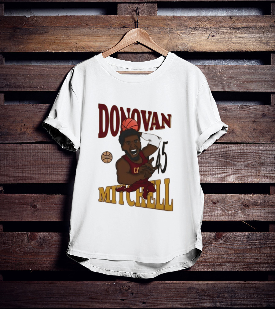 Donovan Mitchell Cleveland Cavaliers Basketball Number 45 Dunking T-Shirt
