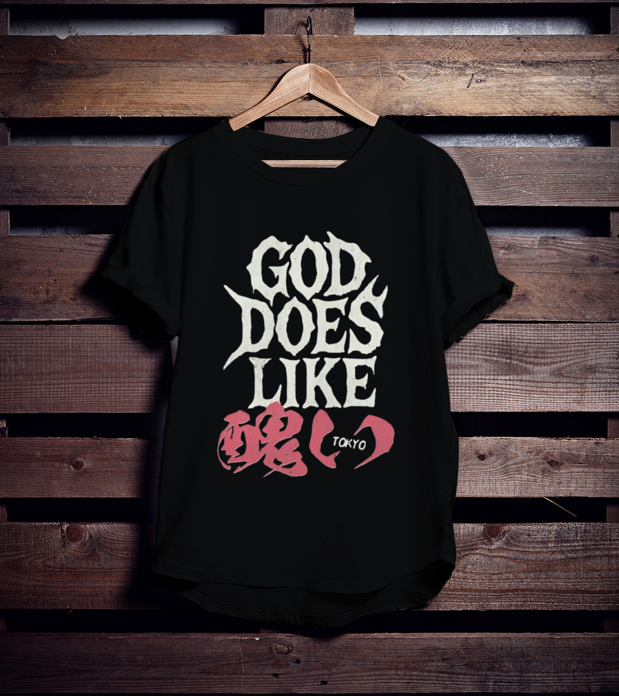 God Does Like Tokyo Japanese Kanji Soul Distressed T-Shirt