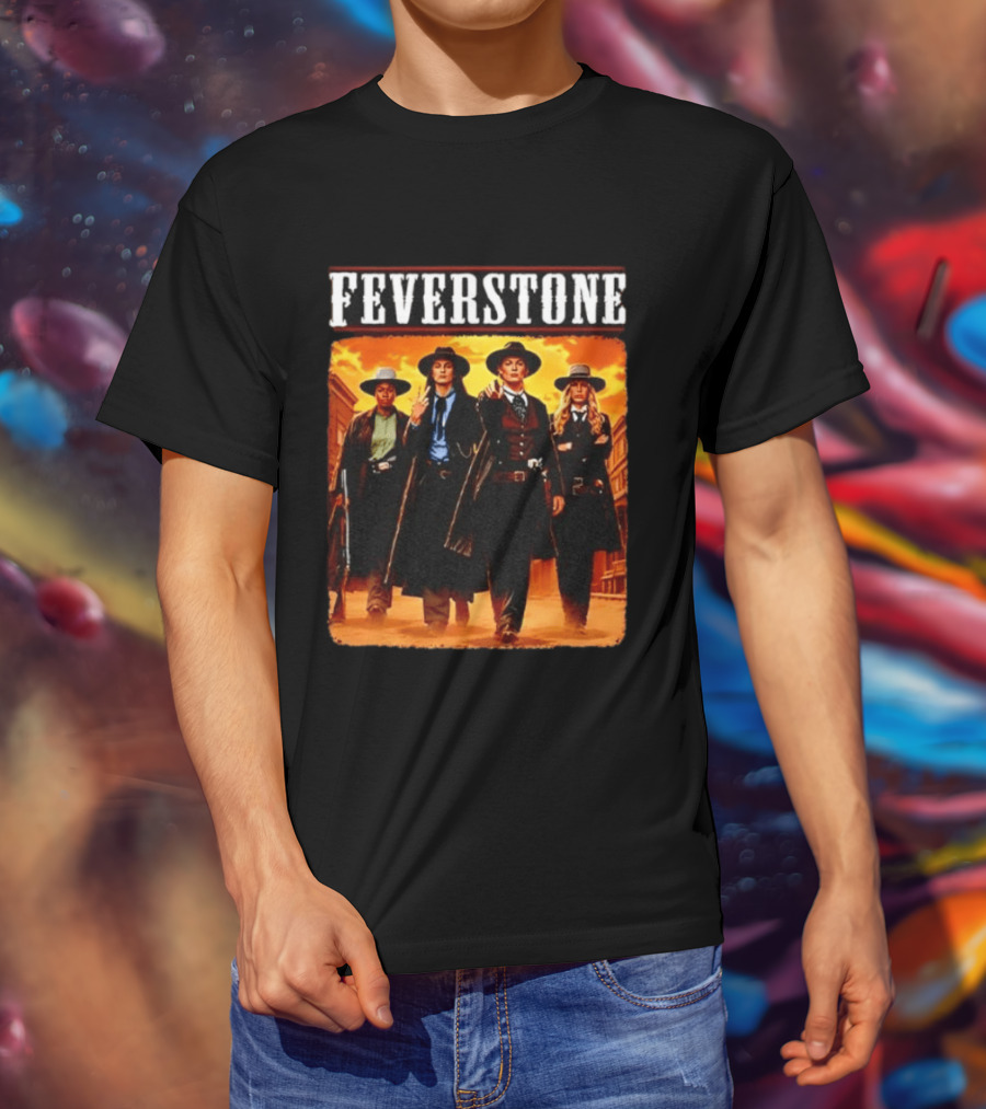 Feverstone Western Outlaws Indiana Fever WNBA Players As Gunfighter Team T-Shirt
